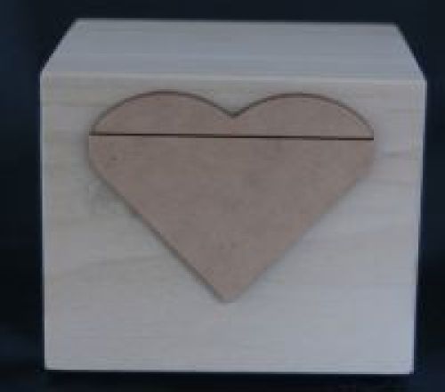 4 X 4 Wood Box with heart applique