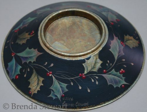 Holly Wreath Candle Holder