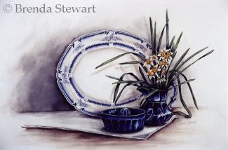 Flow Blue & Narcissus Watercolor
