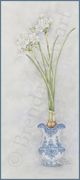 Flow Blue & Paperwhites Watercolor E-Tutorial